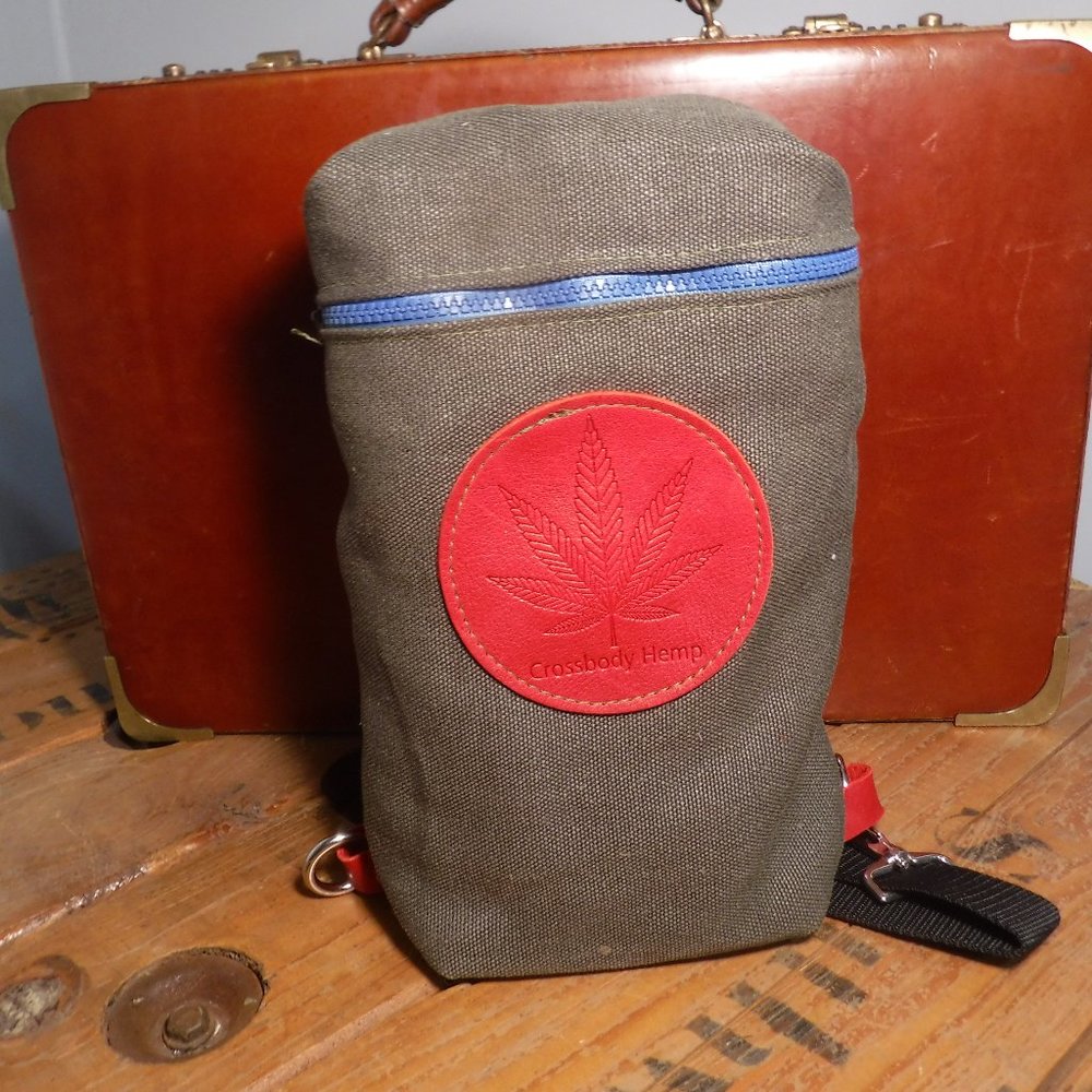 Crossbody Leather and Hemp Shoulder Bag